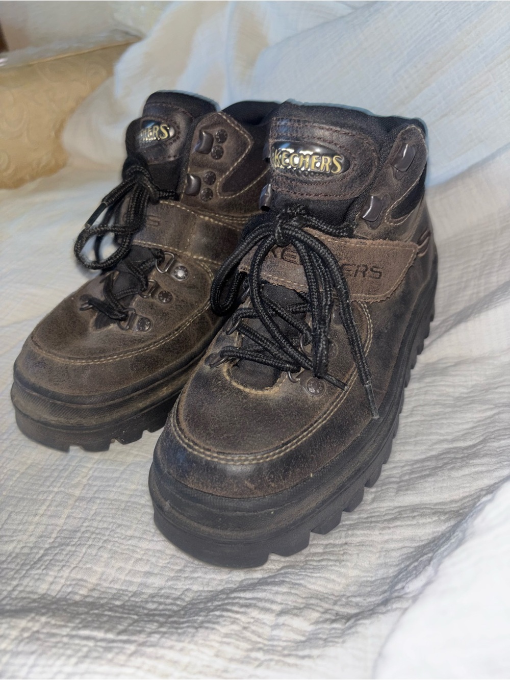 Skechers jammers Brown Lace-Up Hiking Boots size 7